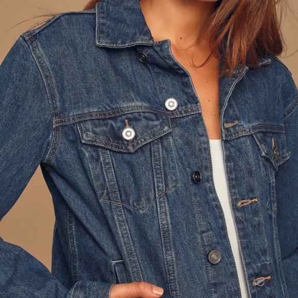 Lulus Lalah Dark Wash Oversized Denim Jacket - Picture 2 of 5